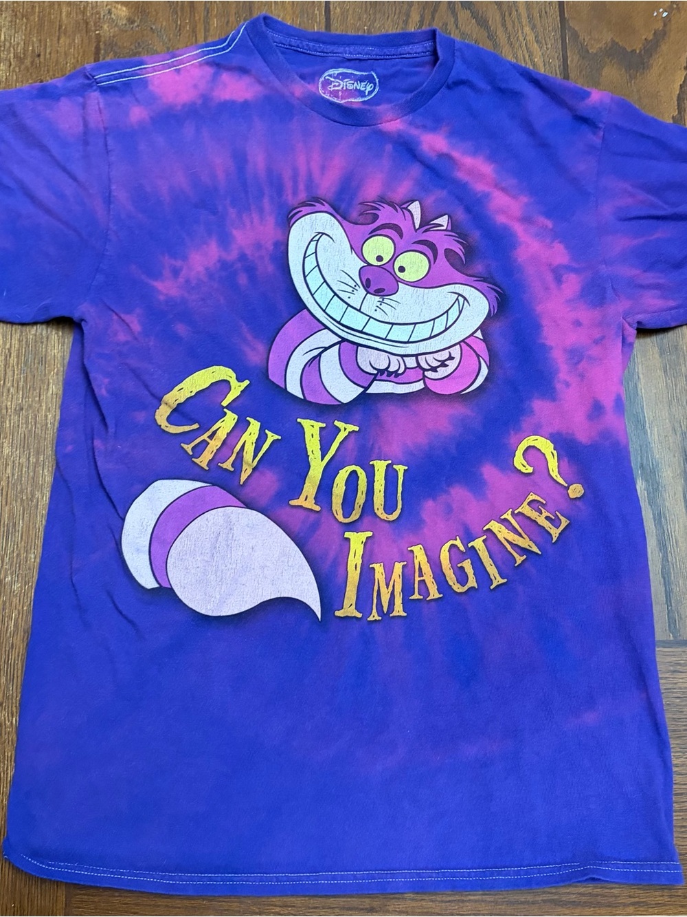 Disney Cheshire Cat Tie-Dye T-Shirt - Purple Pink Size M